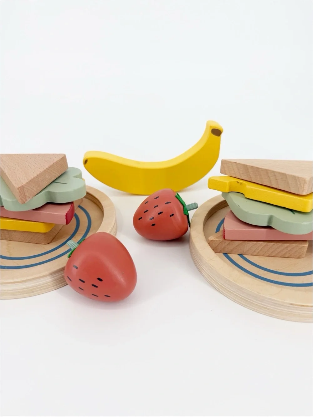 Wonder Wise Wooden Food Play Set Fruit and Sandwiches
